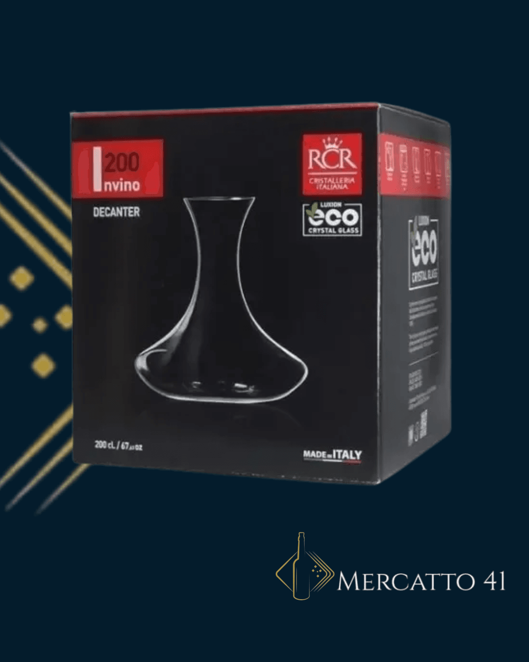 Decanter Cristal Invino 2L RCR Luxion Italy